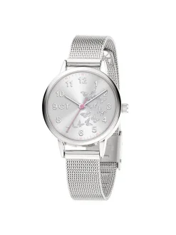 Cool Time Mädchen Armbanduhr - The Cool Mesh Silver Butterfly in silber