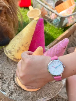 Cool Time Mädchen Armbanduhr - The Cool Pink Butterfly in pink