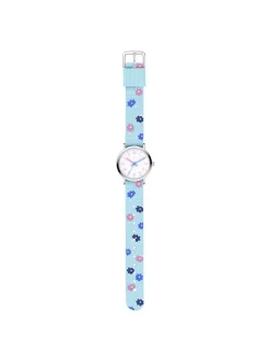Cool Time Mädchen Armbanduhr - The Cool Flower Power in hellblau