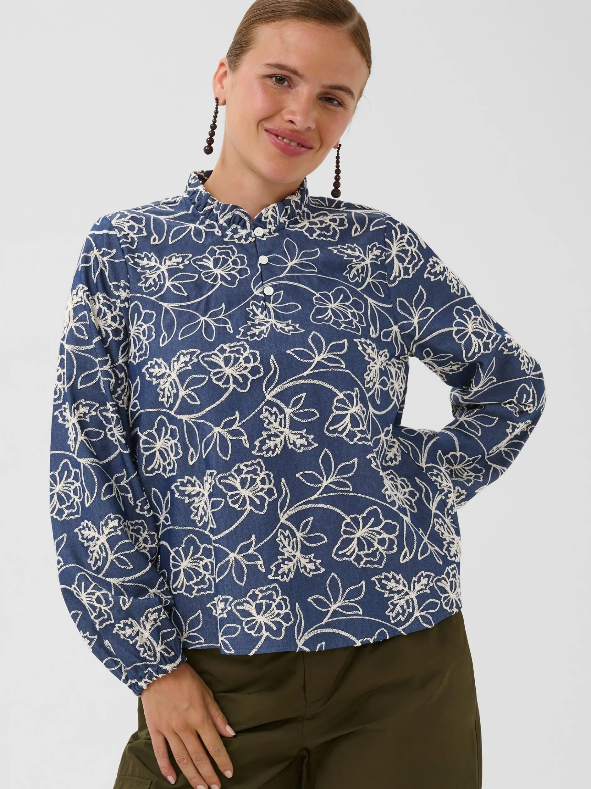 Culture Damen Bluse CUnikola in blau