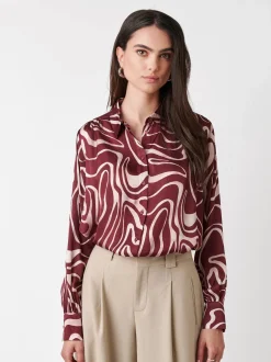DESOTO Damen Bluse - Lena in rot - Ärmel: langarm