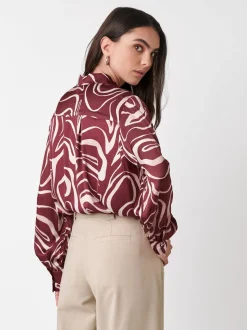 DESOTO Damen Bluse - Lena in rot - Ärmel: langarm