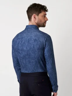 DESOTO Herren Hemd Casual Kent in blau - Ärmel: langarm