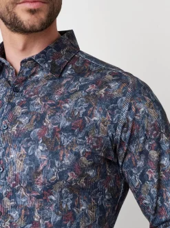 DESOTO Herren Hemd Casual Kent in blau - Ärmel: langarm
