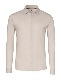 DESOTO Herren Jerseyhemd in beige - Ärmel: langarm