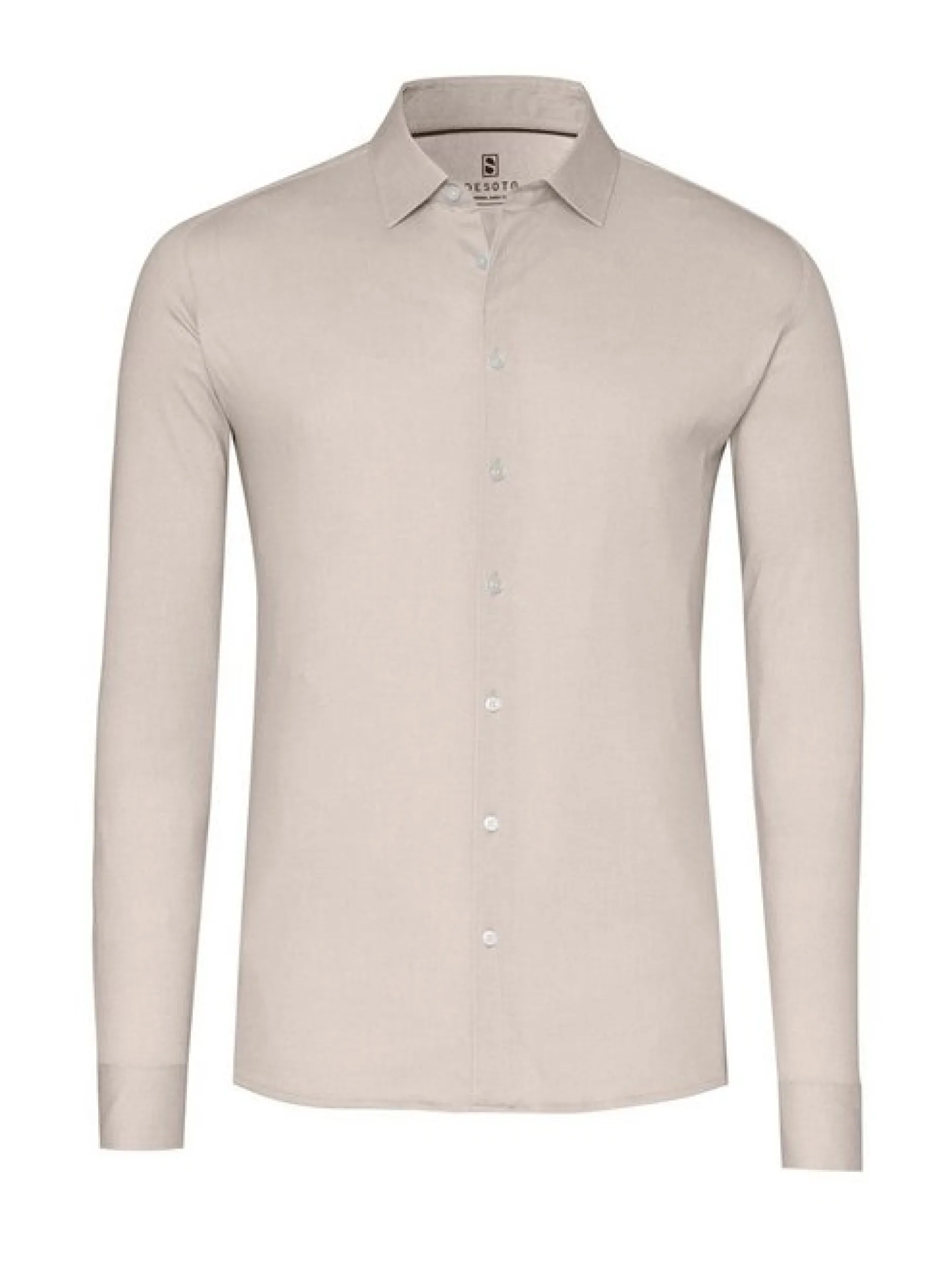 DESOTO Herren Jerseyhemd in beige - Ärmel: langarm