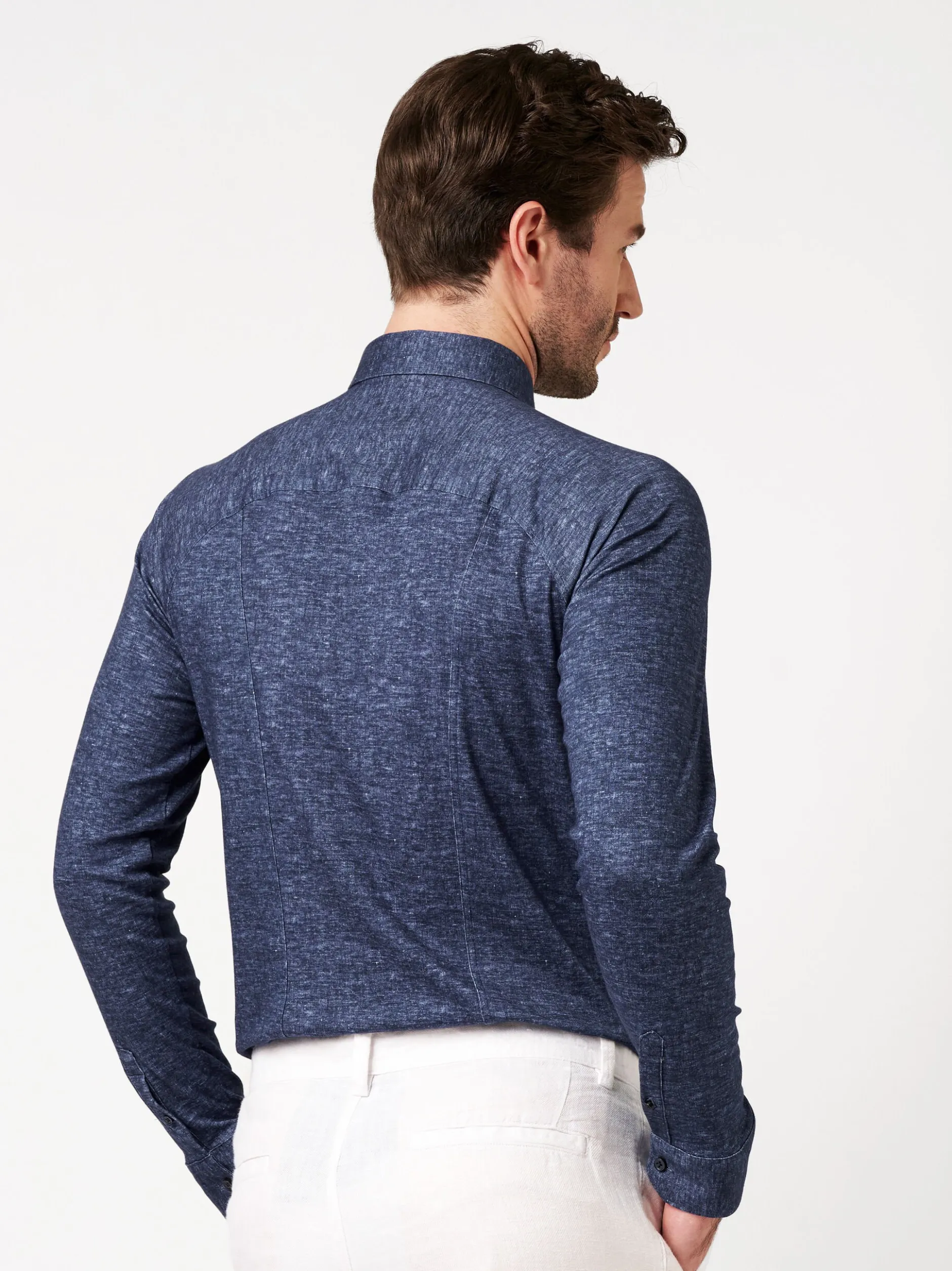 DESOTO Herren Jerseyhemd in blau - Ärmel: langarm