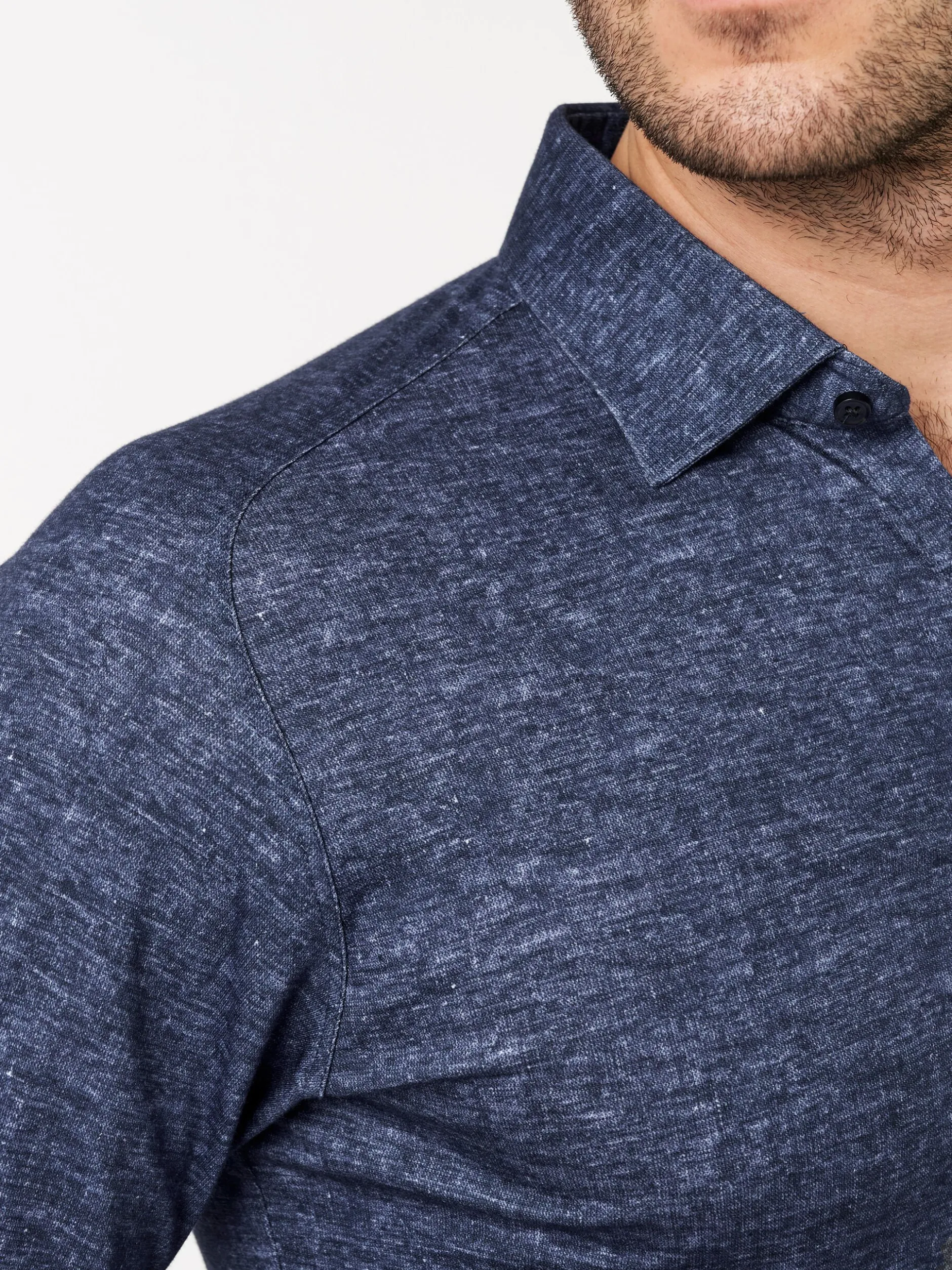 DESOTO Herren Jerseyhemd in blau - Ärmel: langarm