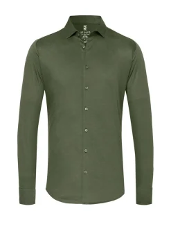 DESOTO Herren Jerseyhemd in khaki - Ärmel: langarm