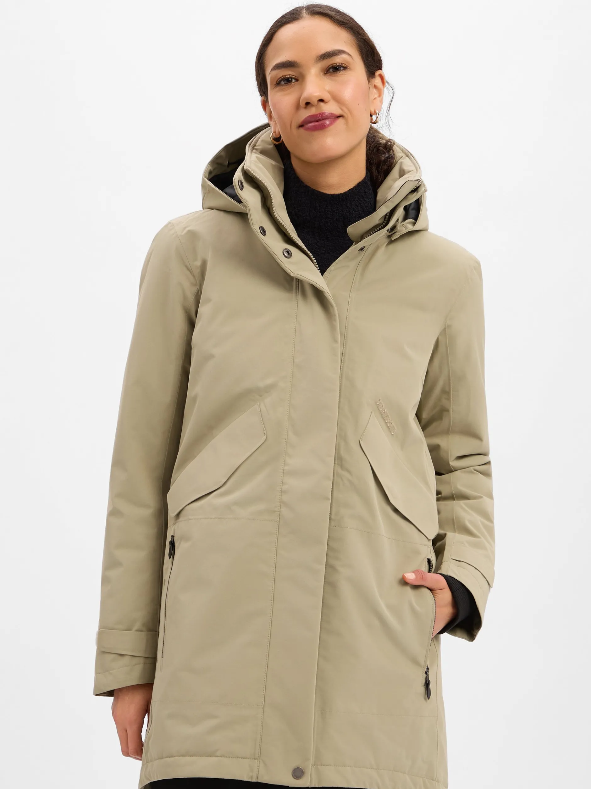 Didriksons Damen Regenjacke in kitt