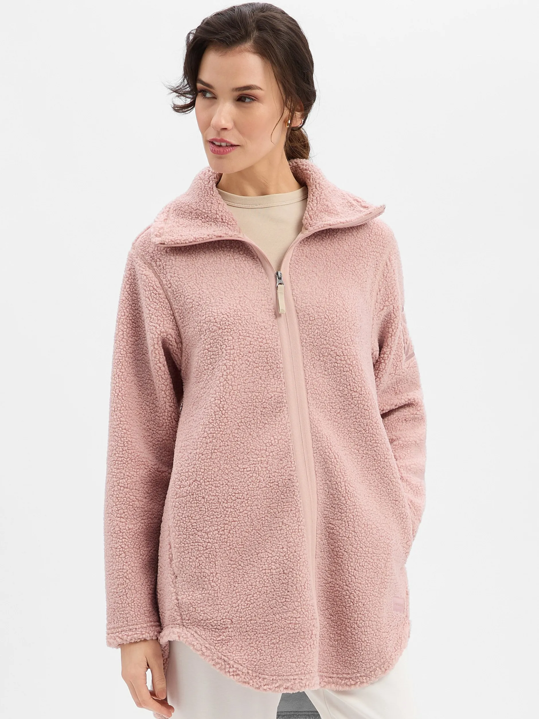 Didriksons Damen Teddy-Jacke in altrosa