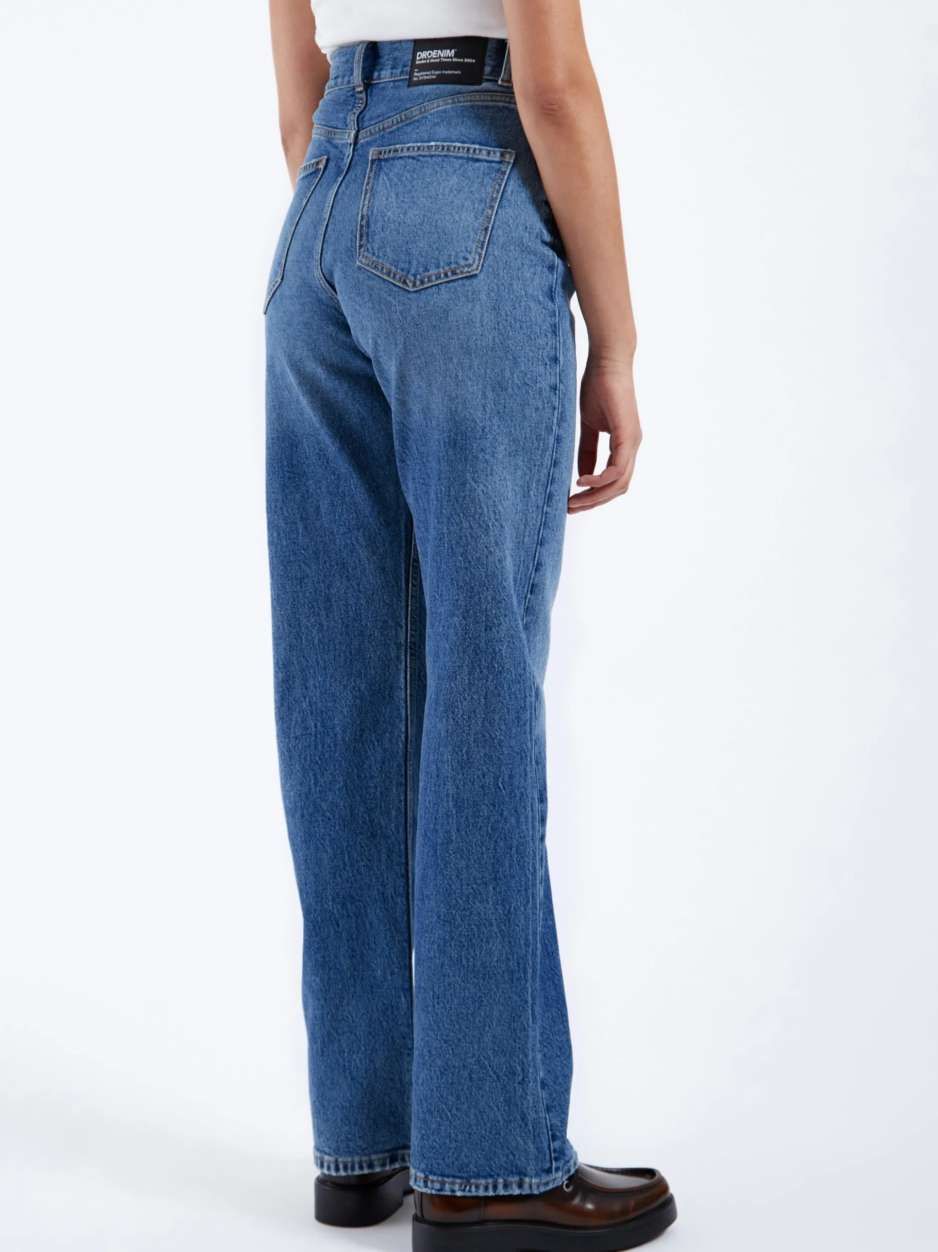 Dr. Denim Damen Jeans – Echo High Straight in medium stone
