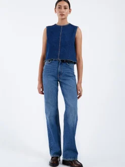 Dr. Denim Damen Jeans – Echo High Straight in medium stone