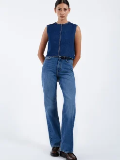 Dr. Denim Damen Jeans – Echo High Straight in medium stone