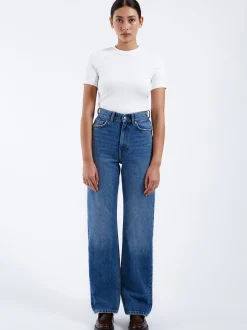 Dr. Denim Damen Jeans – Echo High Straight in medium stone