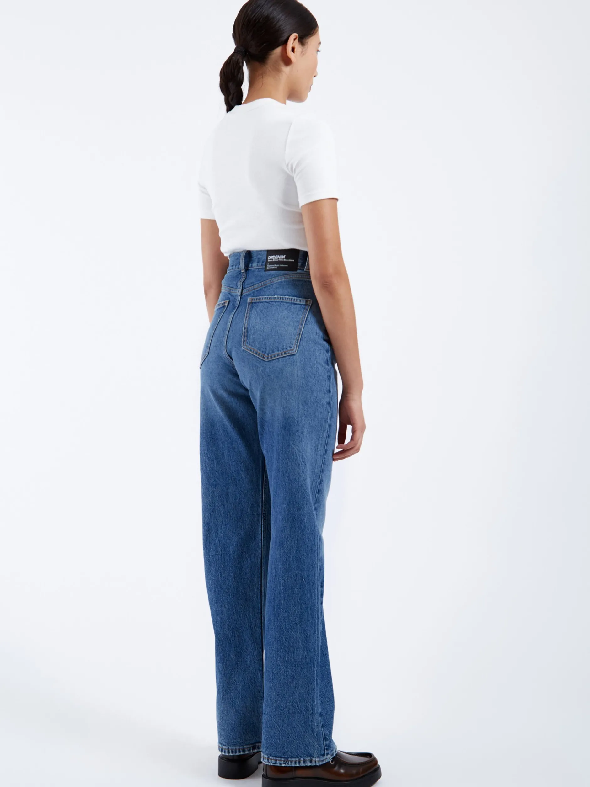 Dr. Denim Damen Jeans – Echo High Straight in medium stone