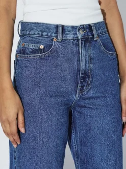 Dr. Denim Damen Jeans – Echo High Straight in medium stone