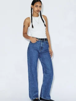 Dr. Denim Damen Jeans – Echo High Straight in medium stone