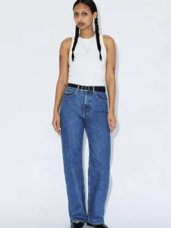 Dr. Denim Damen Jeans – Echo High Straight in medium stone