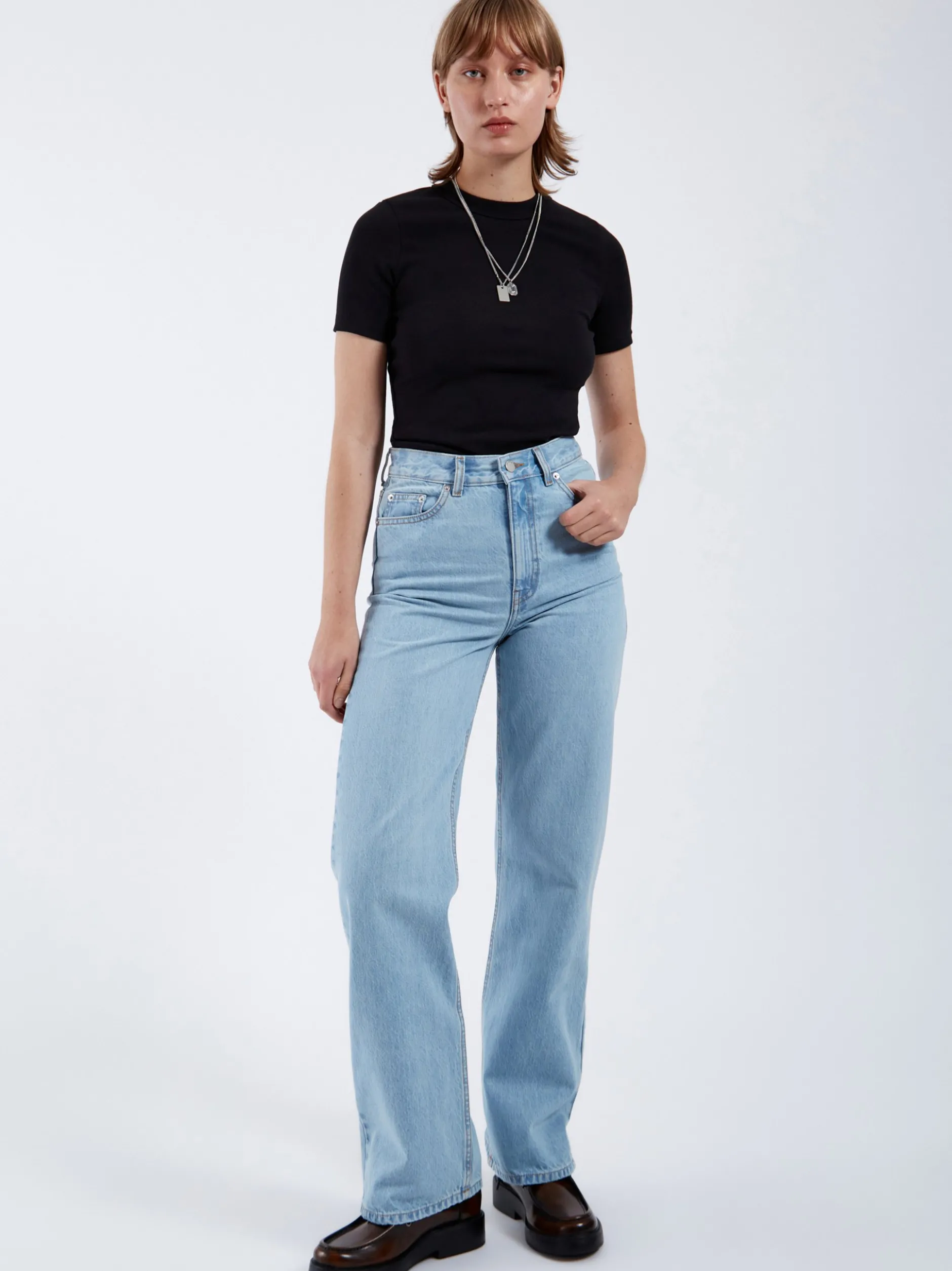 Dr. Denim Damen Jeans – Echo High Straight in bleached