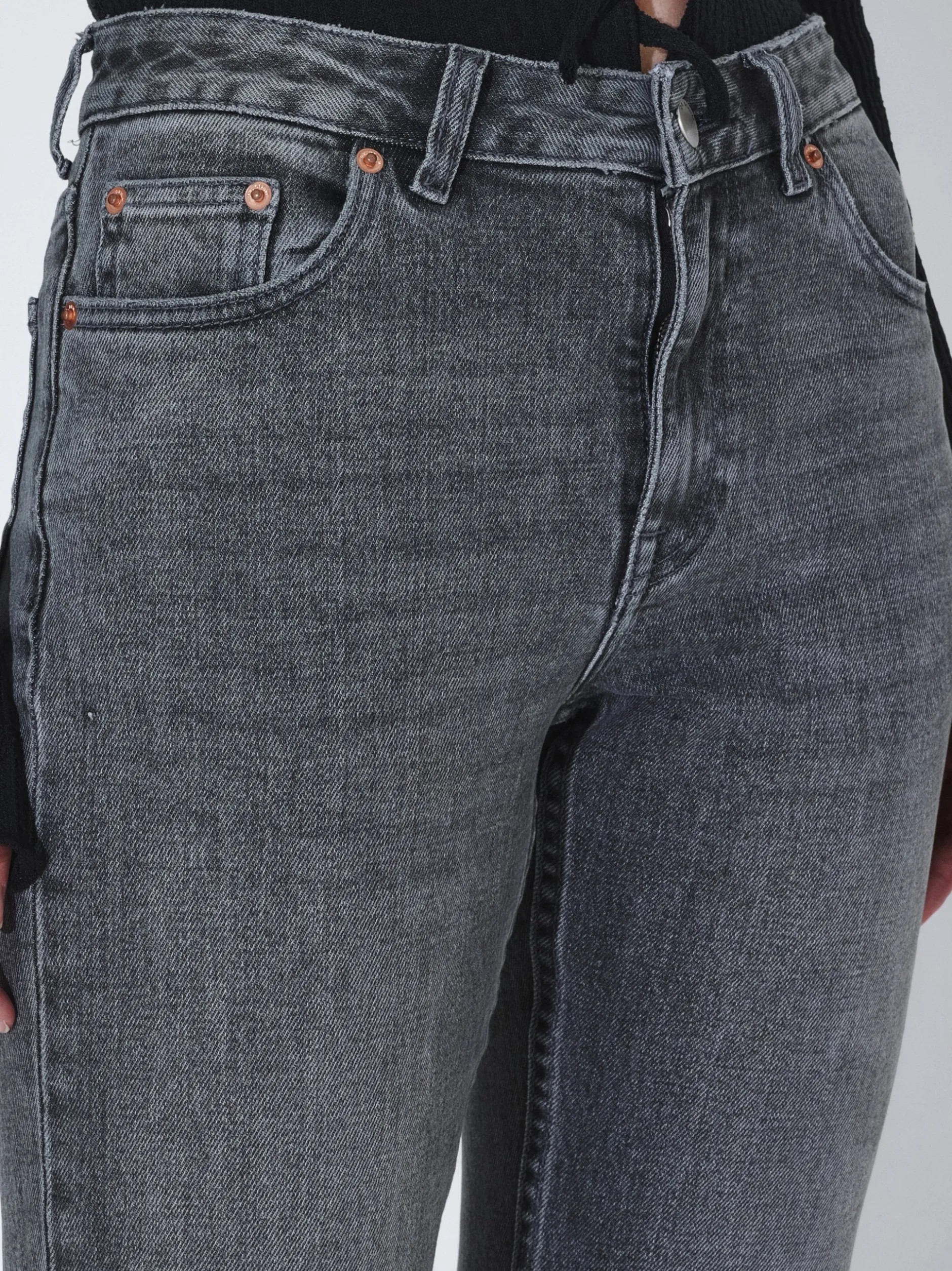 Dr. Denim Damen Jeans – Elba Mid Bootcut in grau