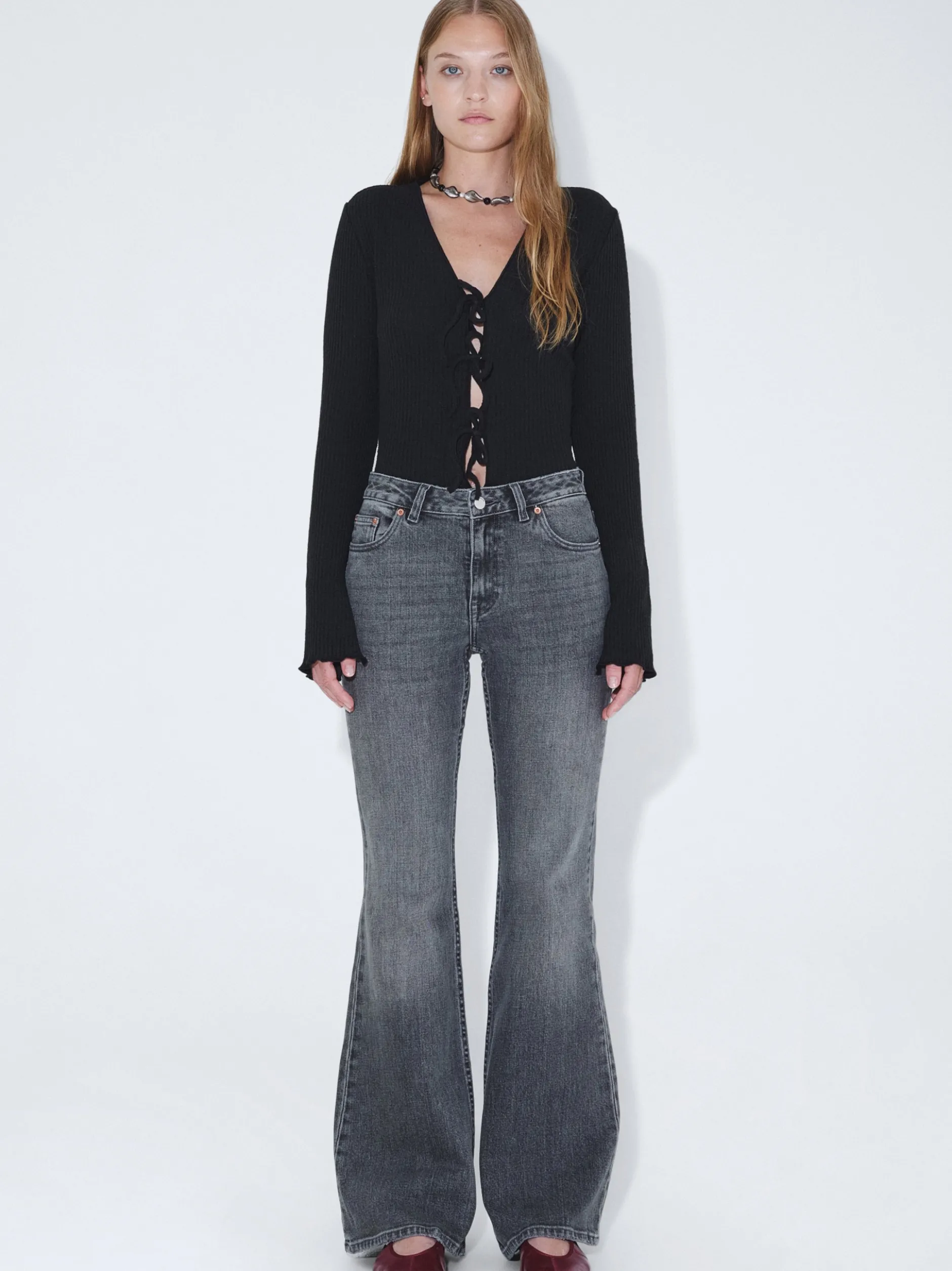 Dr. Denim Damen Jeans – Elba Mid Bootcut in grau