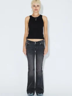 Dr. Denim Damen Jeans – Kily Low Bootcut in grau