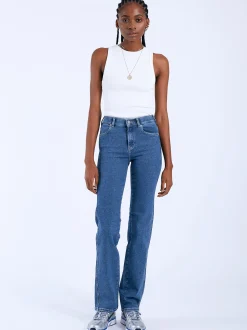 Dr. Denim Damen Jeans – Lexy Straight in medium stone