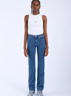 Dr. Denim Damen Jeans – Lexy Straight in medium stone