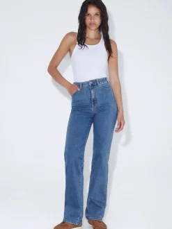 Dr. Denim Damen Jeans - Moxy High Straight in light stone