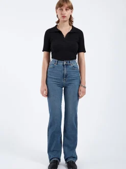 Dr. Denim Damen Jeans - Moxy High Straight in light stone
