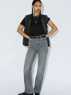 Dr. Denim Damen Jeans - Moxy High Straight in grau