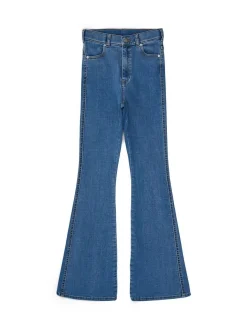 Dr. Denim Damen Jeans – Moxy High Flare in light stone