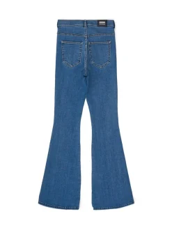 Dr. Denim Damen Jeans – Moxy High Flare in light stone