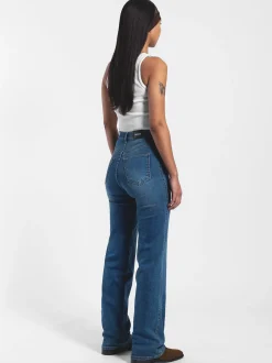 Dr. Denim Damen Jeans - Moxy High Straight in medium stone