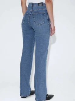 Dr. Denim Damen Jeans - Moxy High Straight in light stone