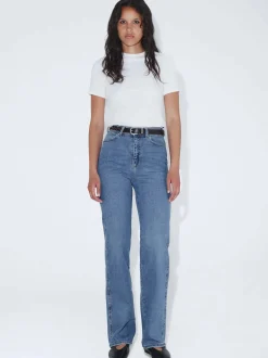 Dr. Denim Damen Jeans - Moxy High Straight in light stone