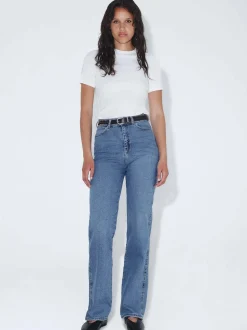 Dr. Denim Damen Jeans - Moxy High Straight in light stone