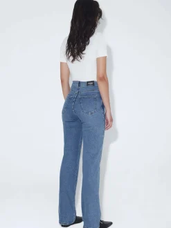 Dr. Denim Damen Jeans - Moxy High Straight in light stone
