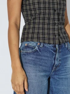 Dr. Denim Damen Jeans – Nanci Mid Barrel in medium stone