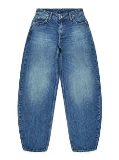 Dr. Denim Damen Jeans – Nanci Mid Barrel in medium stone