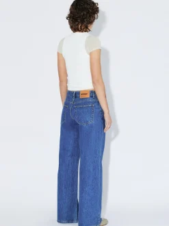 Dr. Denim Damen Jeans – Rhue Low Wide Jeans in medium stone