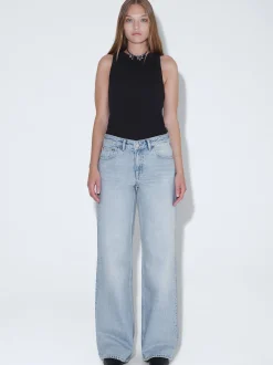 Dr. Denim Damen Jeans – Rhue Low Wide Jeans in bleached