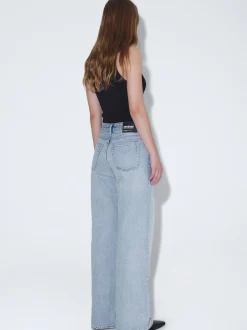 Dr. Denim Damen Jeans – Rhue Low Wide Jeans in bleached