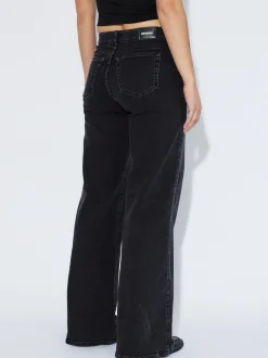 Dr. Denim Damen Jeans – Zila Mid Wide in schwarz
