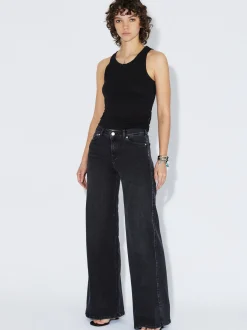 Dr. Denim Damen Jeans – Zila Mid Wide in schwarz