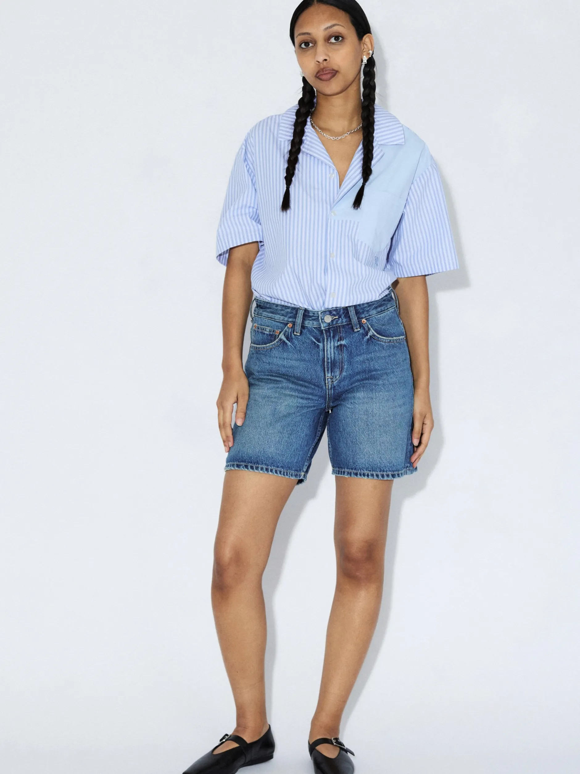 Dr. Denim Damen Shorts - Hill in medium stone