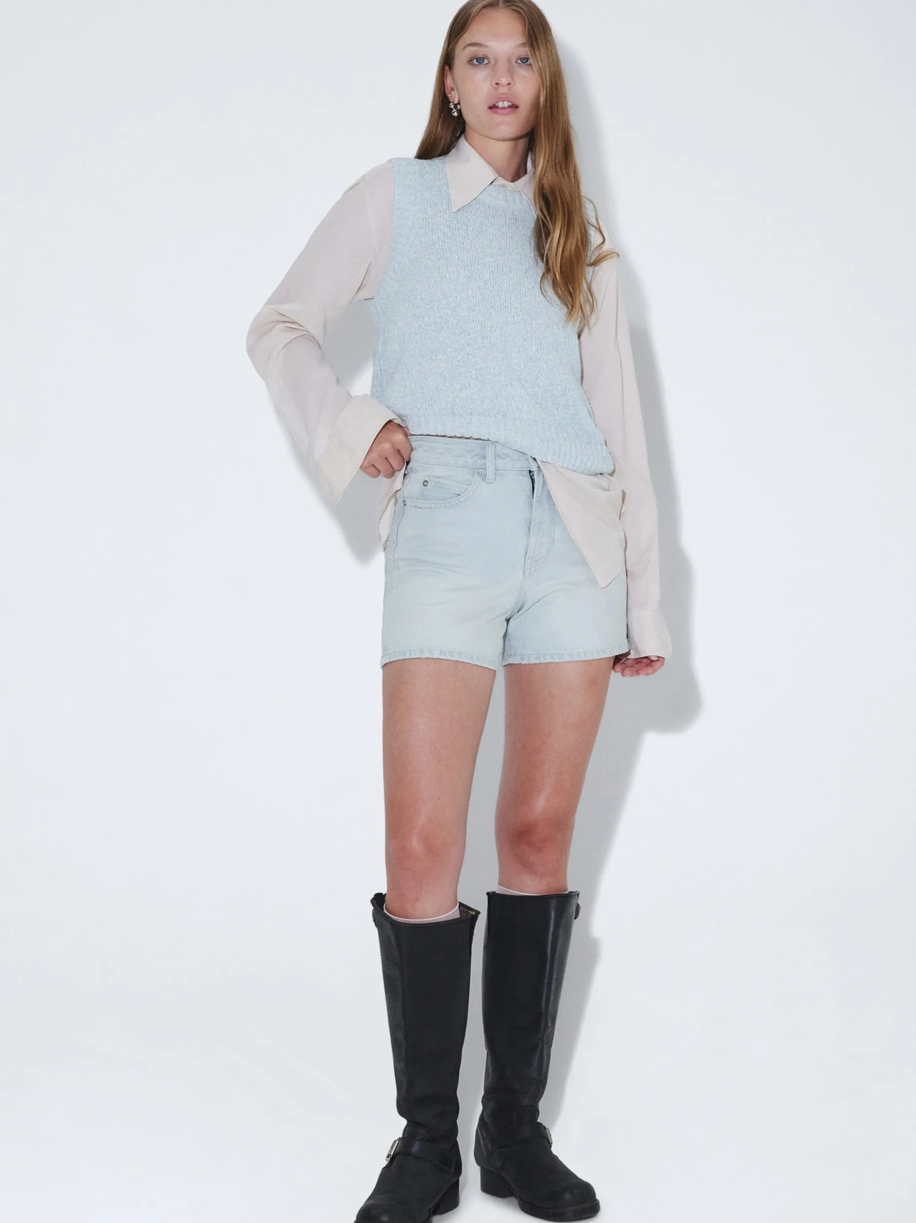 Dr. Denim Damen Shorts – Nora in bleached