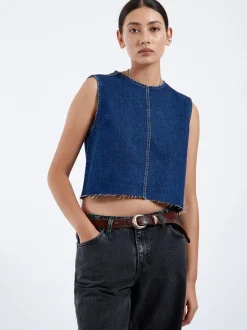 Dr. Denim Damen Top – Erin Top in denim