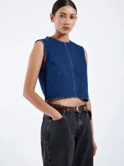 Dr. Denim Damen Top – Erin Top in denim